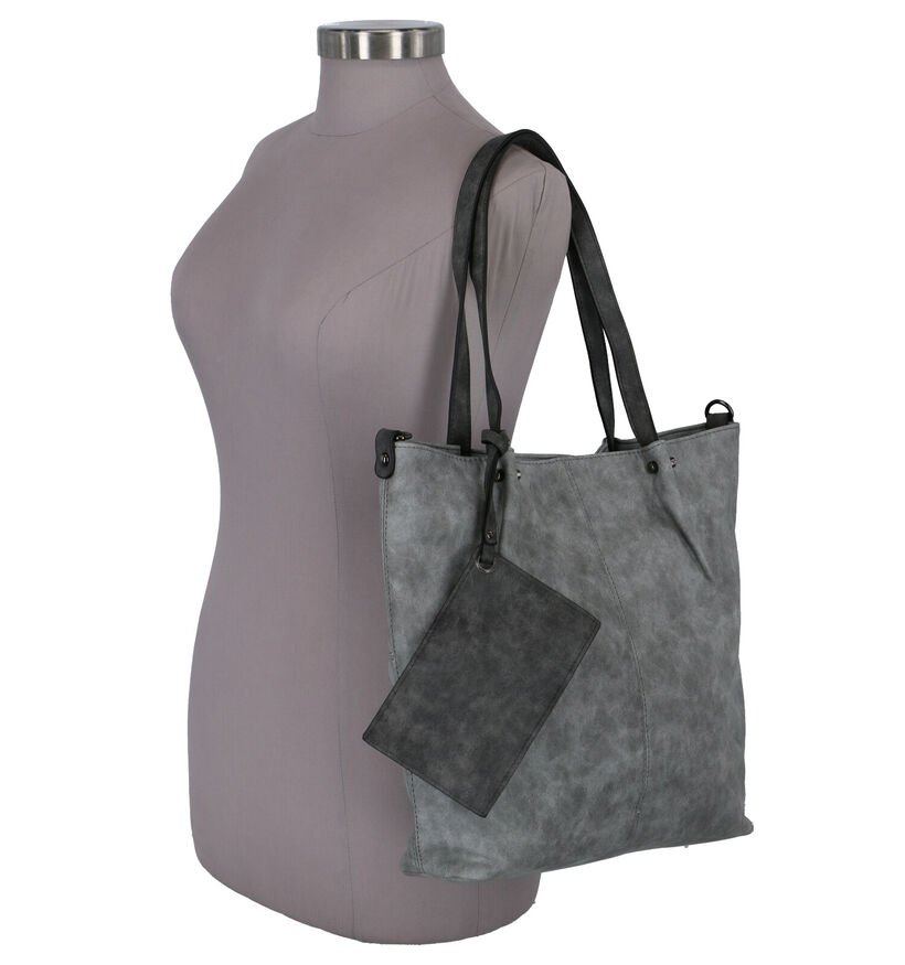 Emily & Noah Grijze Bag in Bag Shopper Tas in kunstleer (284365)