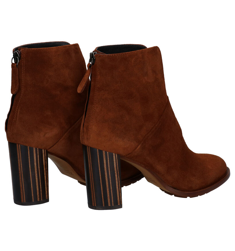 Zinda Bottillons à talons en Cognac en daim (279617)