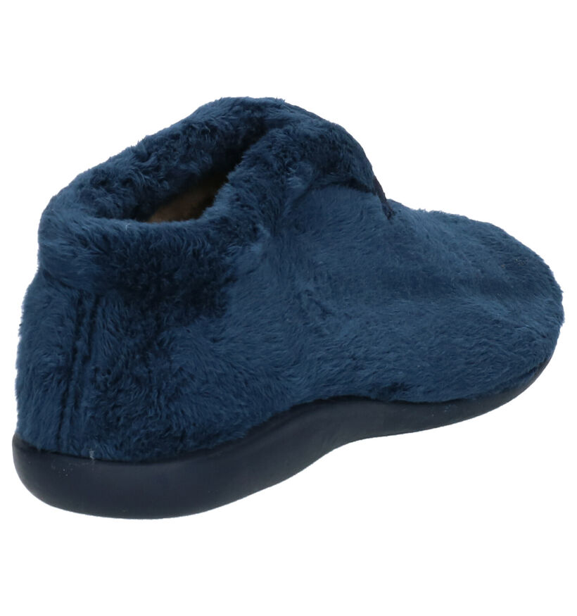 Via Limone Blauwe Pantoffels in stof (254857)