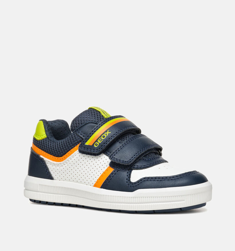 Geox Arzach Chaussures à scratch en Bleu pour garçons (351654) - pour semelles orthopédiques