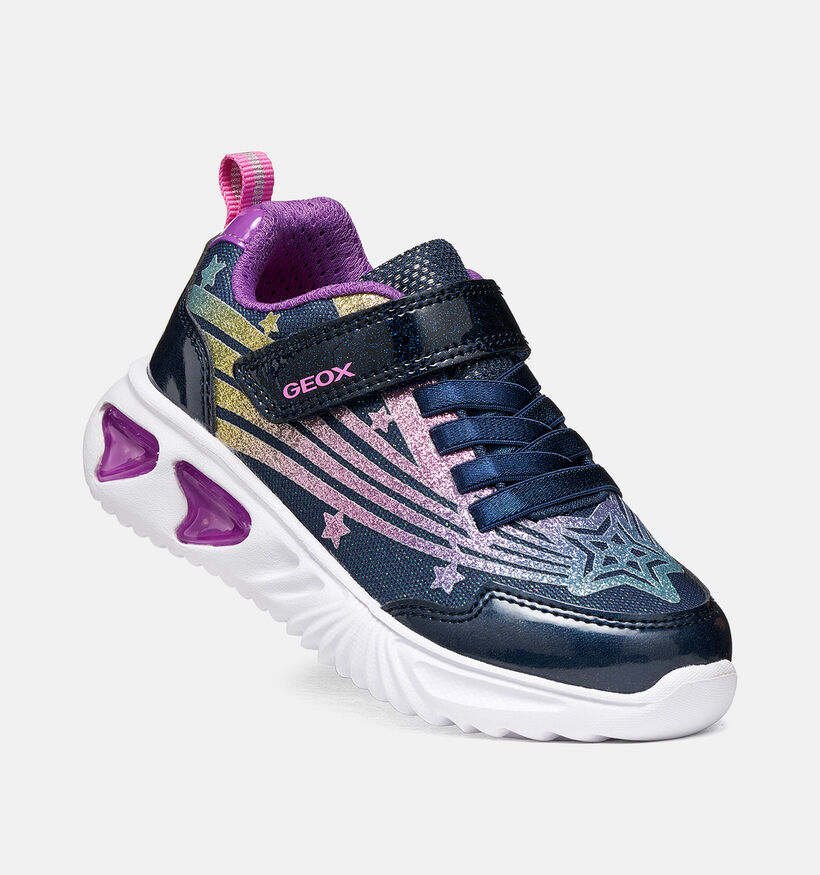 Geox Assister Baskets basses en Bleu fonc&eacute; pour filles (376256) - pour semelles orthop&eacute;diques
