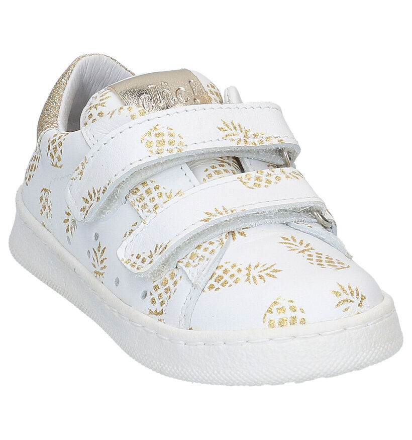 Witte Lage Sneakers Clic! in leer (270512)