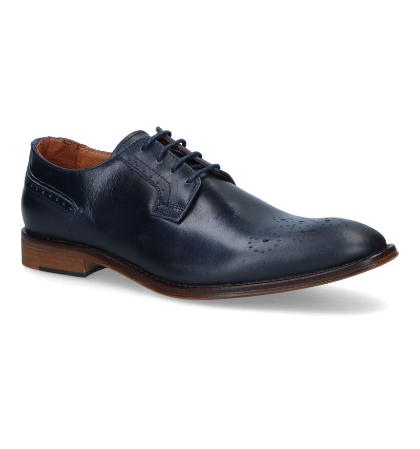 Via Borgo Blauwe Geklede Veterschoenen voor heren (317300)