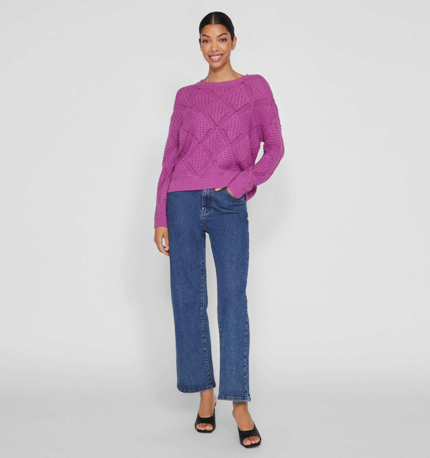 Vila Emmyla Paarse Pull Dames Truien Online op TORFS.BE