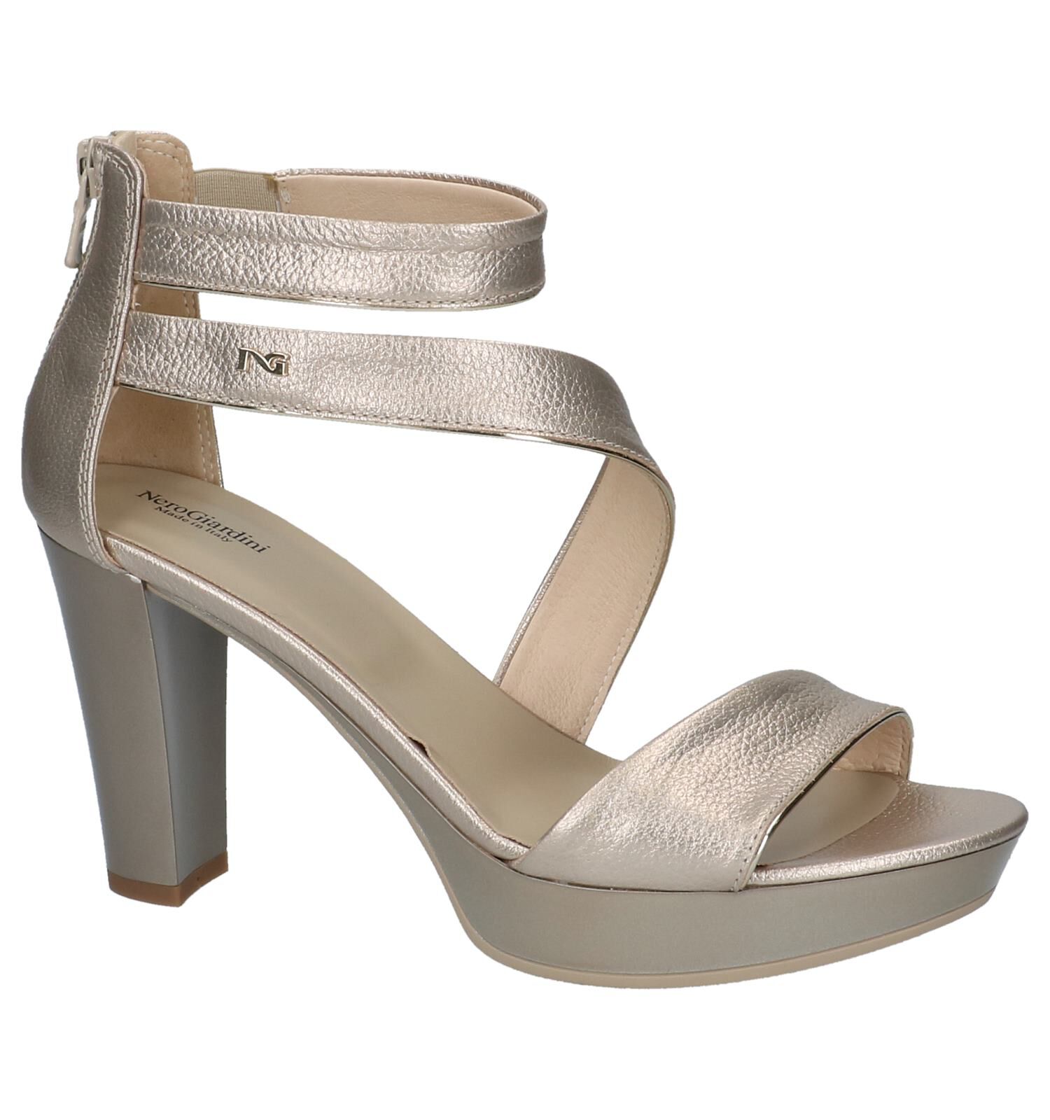 Gouden sandalen discount met plateauzool