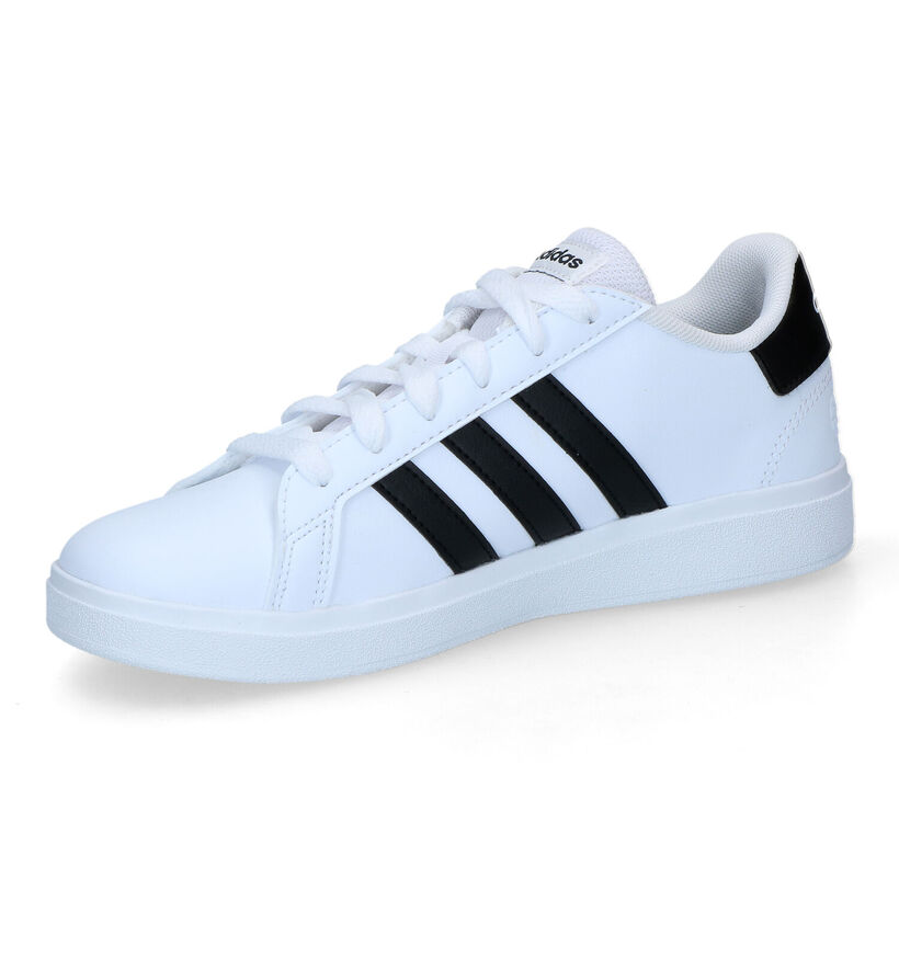 adidas Grand Court 2.0 Zwarte Sneakers in kunstleer (324110)