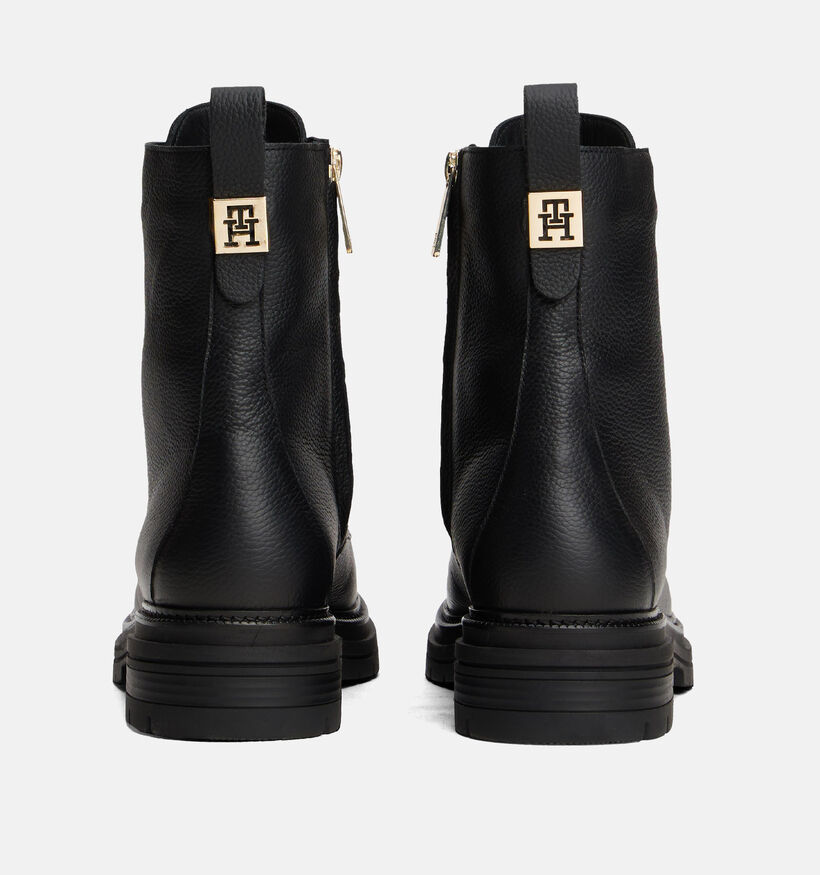 Tommy Hilfiger Plaque Pebble Boots à lacets en Noir pour femmes (362367)
