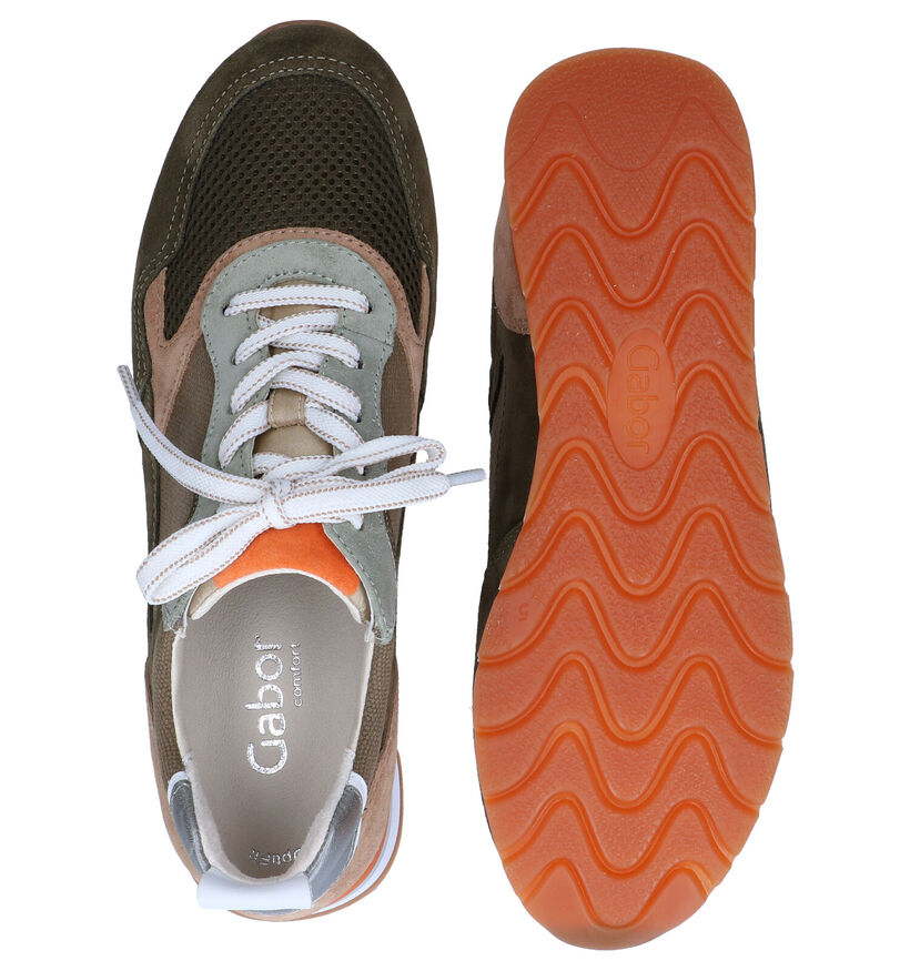 Gabor OptiFit Baskets en Kaki en daim (288015)