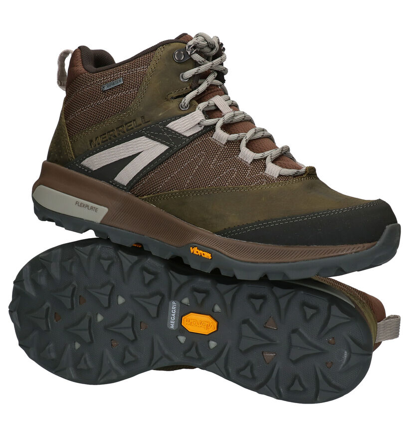 Merrell Zion Chaussures de randonnée en Kaki en cuir (290072)