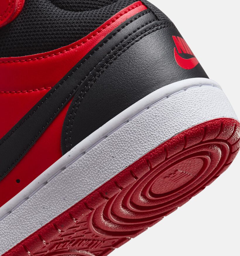 Nike Court Borough Mid 2 Zwarte/Rode Sneakers voor jongens (364595)