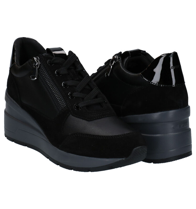 Geox Chaussures à lacets en Noir en cuir (278863)