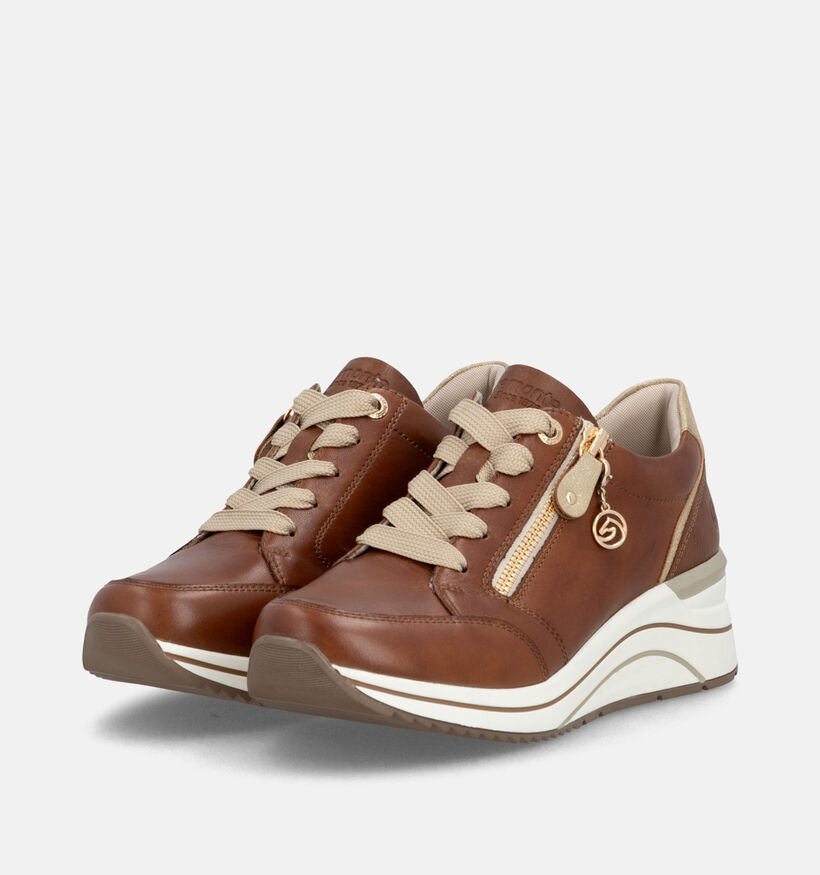 Remonte Cognac Sneakers met Sleehak voor dames (379856) - geschikt voor steunzolen