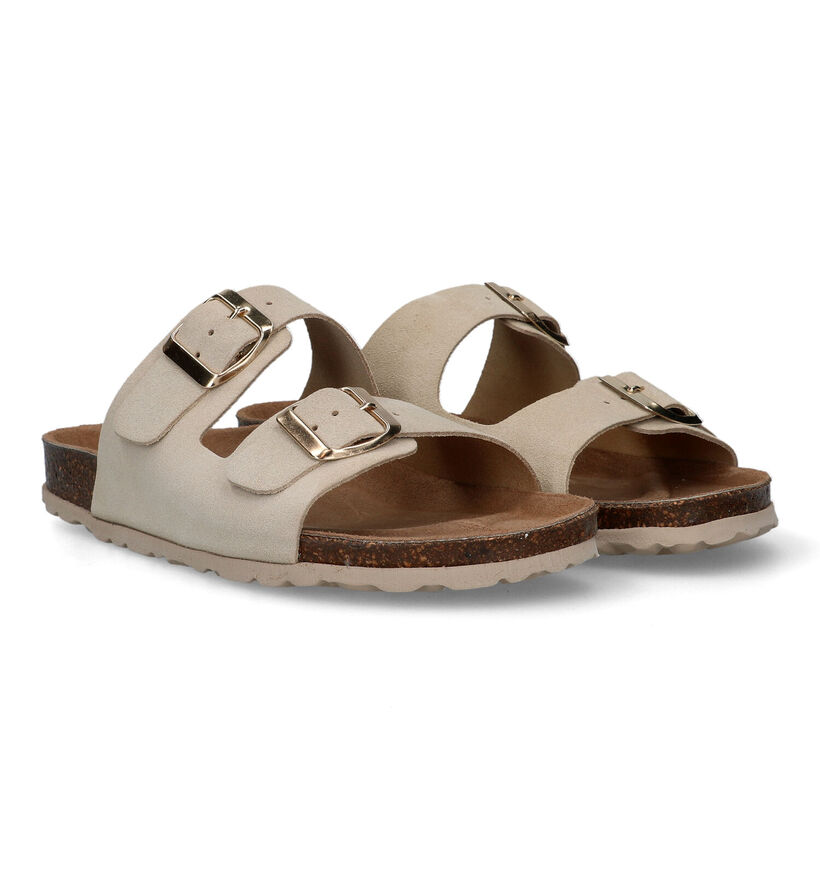 Signatur Blauwe Slippers in daim (335815)