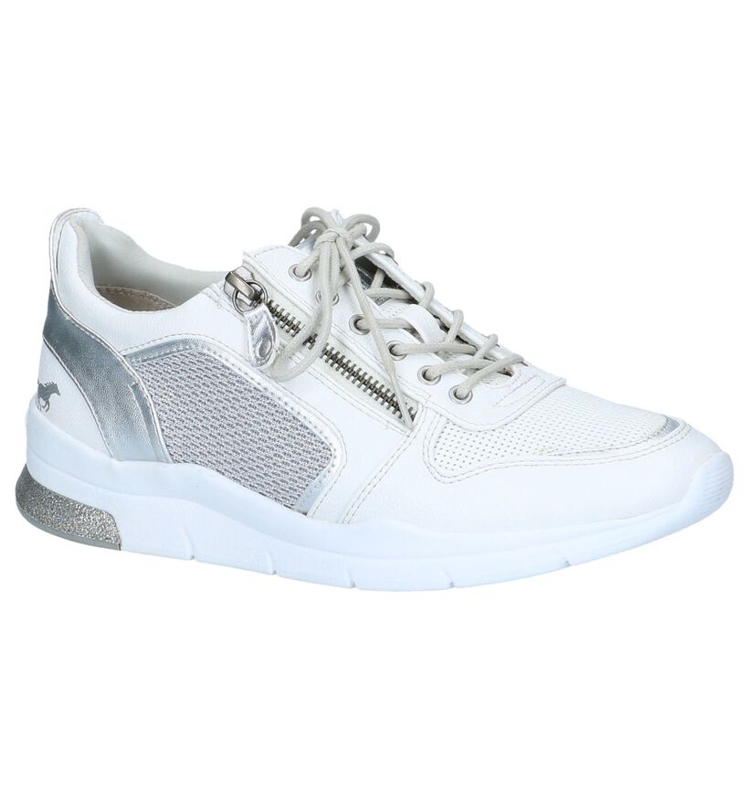 Witte Sneakers Mustang in kunstleer (246229)