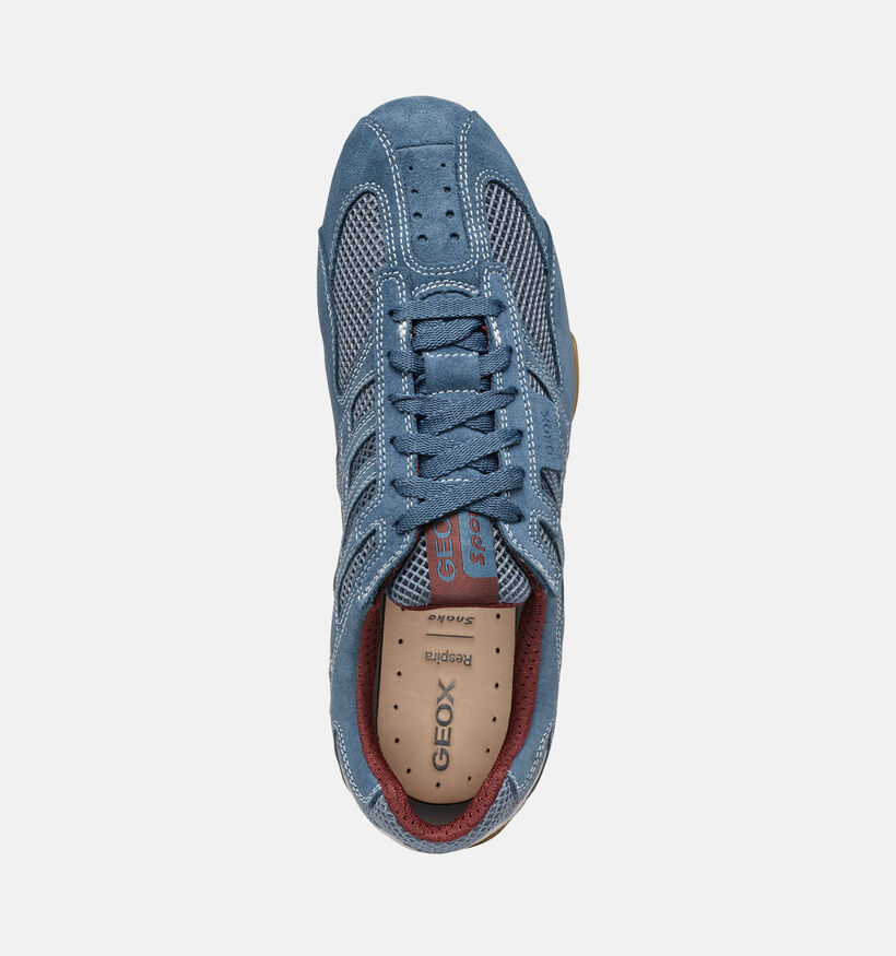 Geox Snake Original Baskets en Bleu pour hommes (368004) - pour semelles orthop&eacute;diques