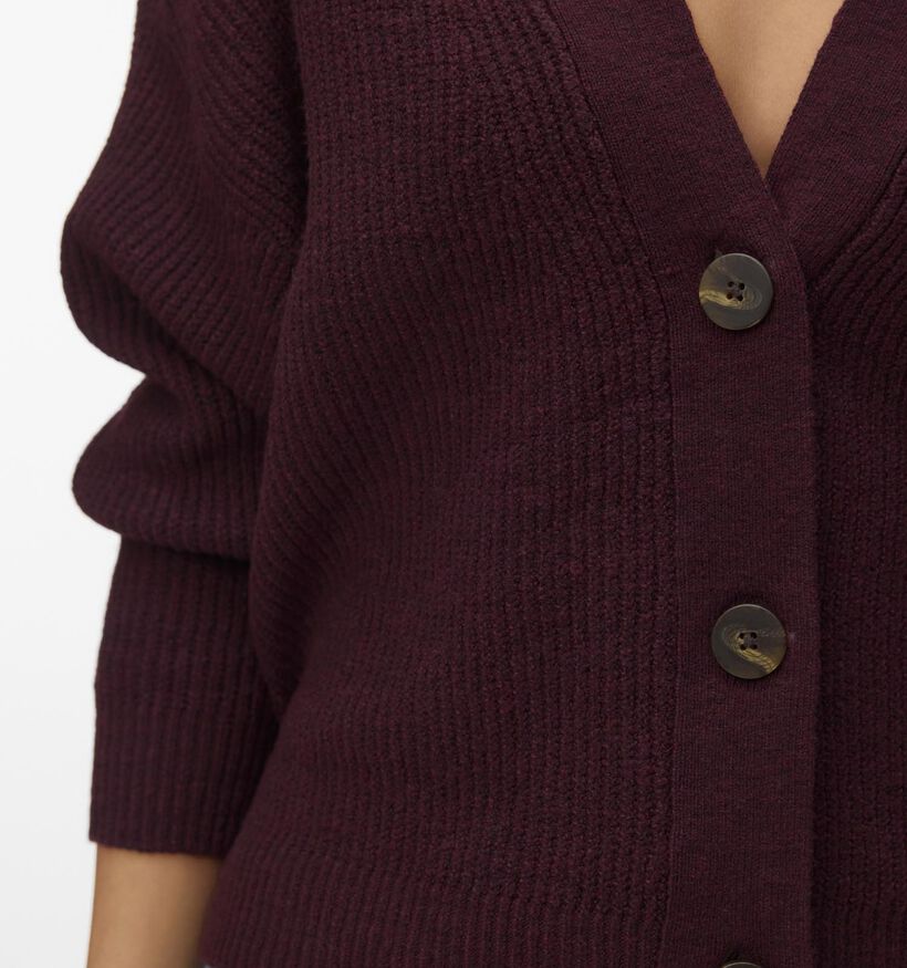 Vero Moda Aries V-Neck Gilet en Bordeaux pour femmes (366134)