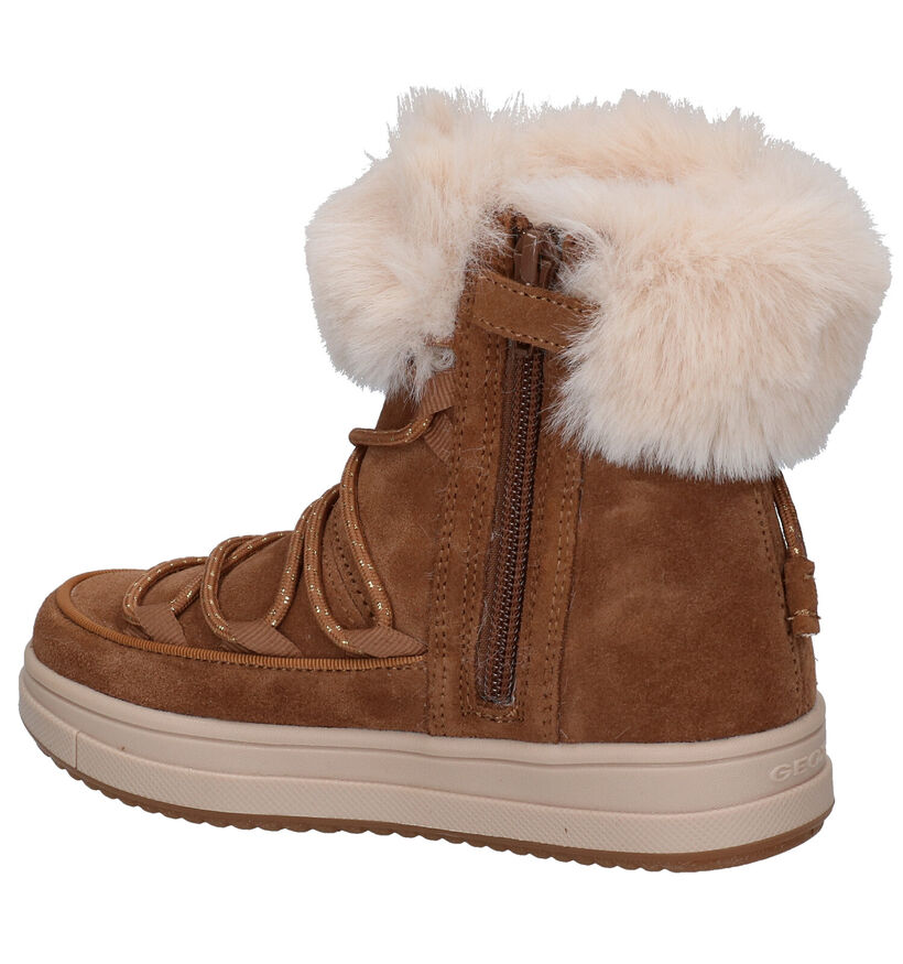 Geox Rebecca Cognac Snowboots in stof (295122)
