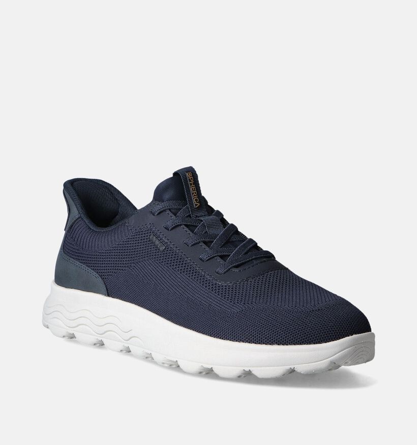 Geox Spherica Plus Blauwe Instappers voor heren (351631) - geschikt voor steunzolen