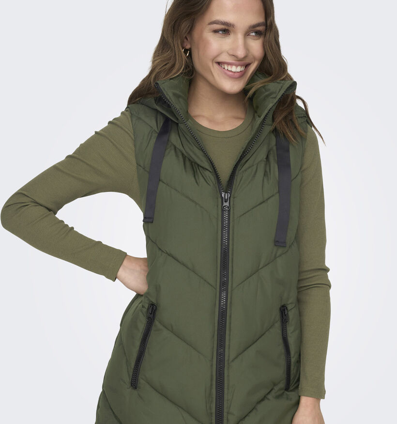 JDY Skylar Hood Kaki Lange Bodywarmer voor dames (359921)