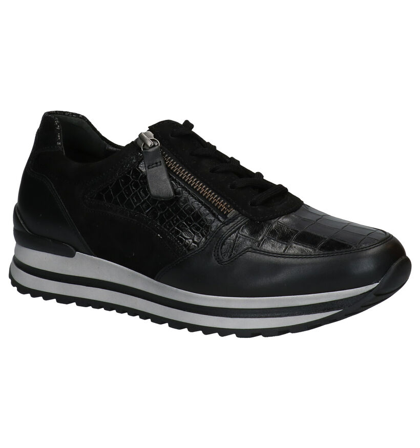 Gabor OptiFit Zwarte Sneakers in leer (282312)