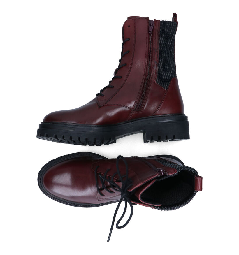 Geox Iridea Bottines en Bordeaux en cuir (316145)