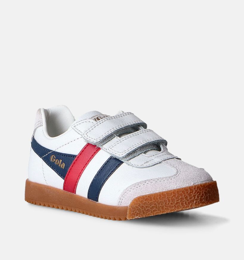 Gola Harrier Leather Witte Velcroschoenen voor meisjes, jongens (362451)