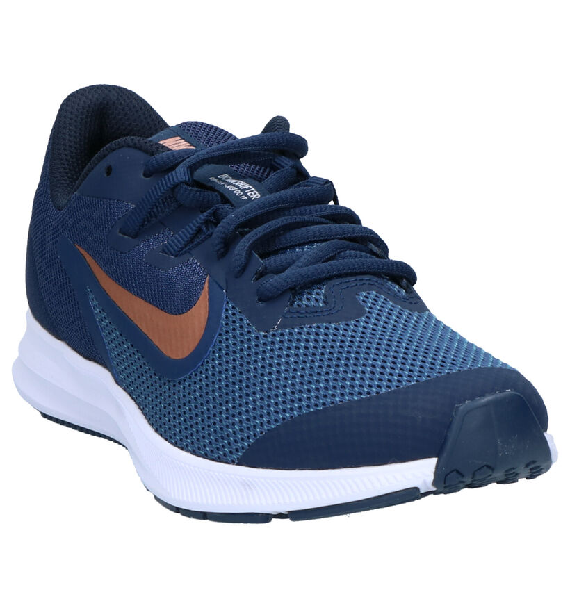 Nike Downshifter Baskets en Bleu en textile (261656)
