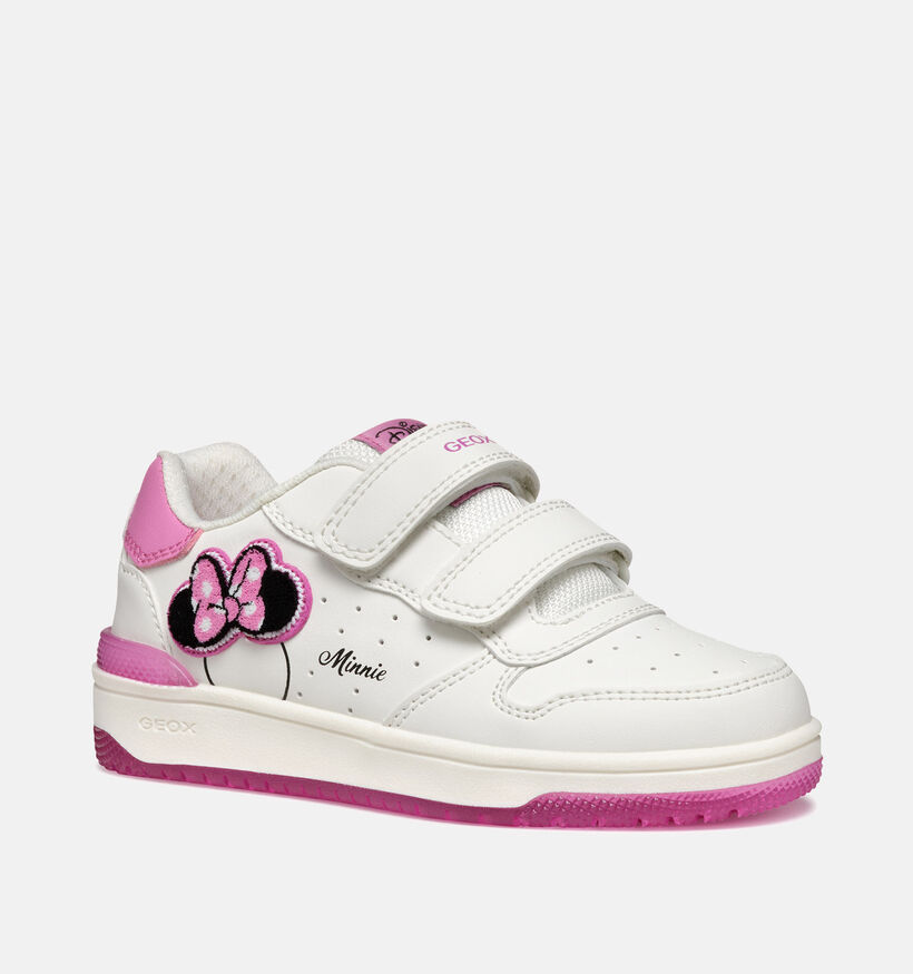 Geox Washiba Minnie Mouse Baskets en Blanc pour filles (356424) - pour semelles orthopédiques
