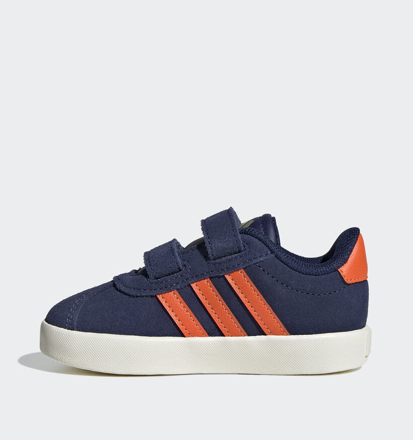 adidas VL Court 3.0 Blauwe/Oranje Sneakers voor jongens, meisjes (366068) - geschikt voor steunzolen