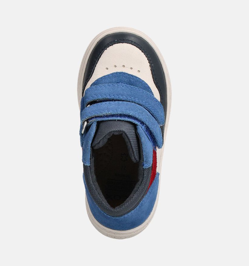 Geox Hoge Beige Sneakers met Accenten in Blauw en Rood voor jongens (360380)