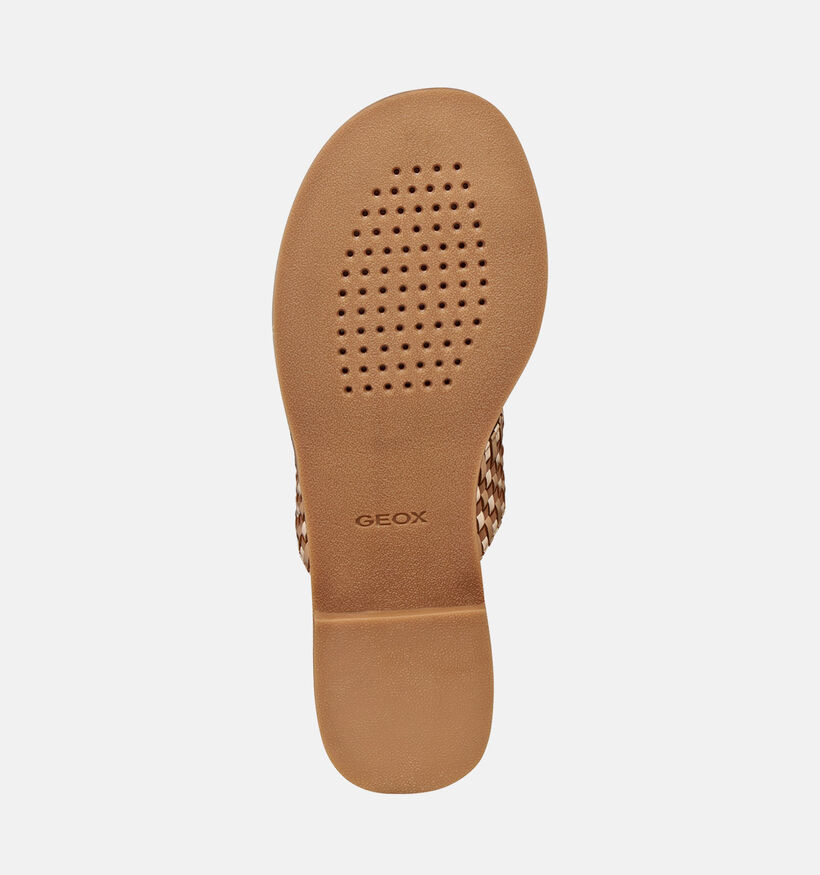 Geox Nu-pieds plates en Cognac pour femmes (368489)