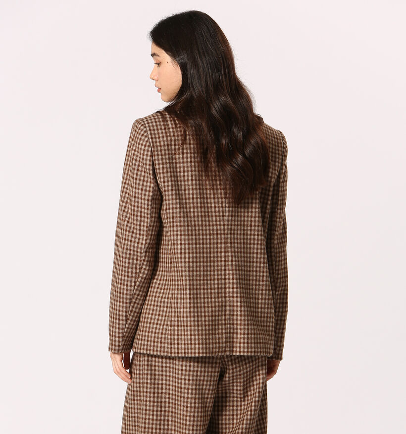 The Korner Pantalon Carreaux Pantalon classiques en Marron pour femmes (365258)