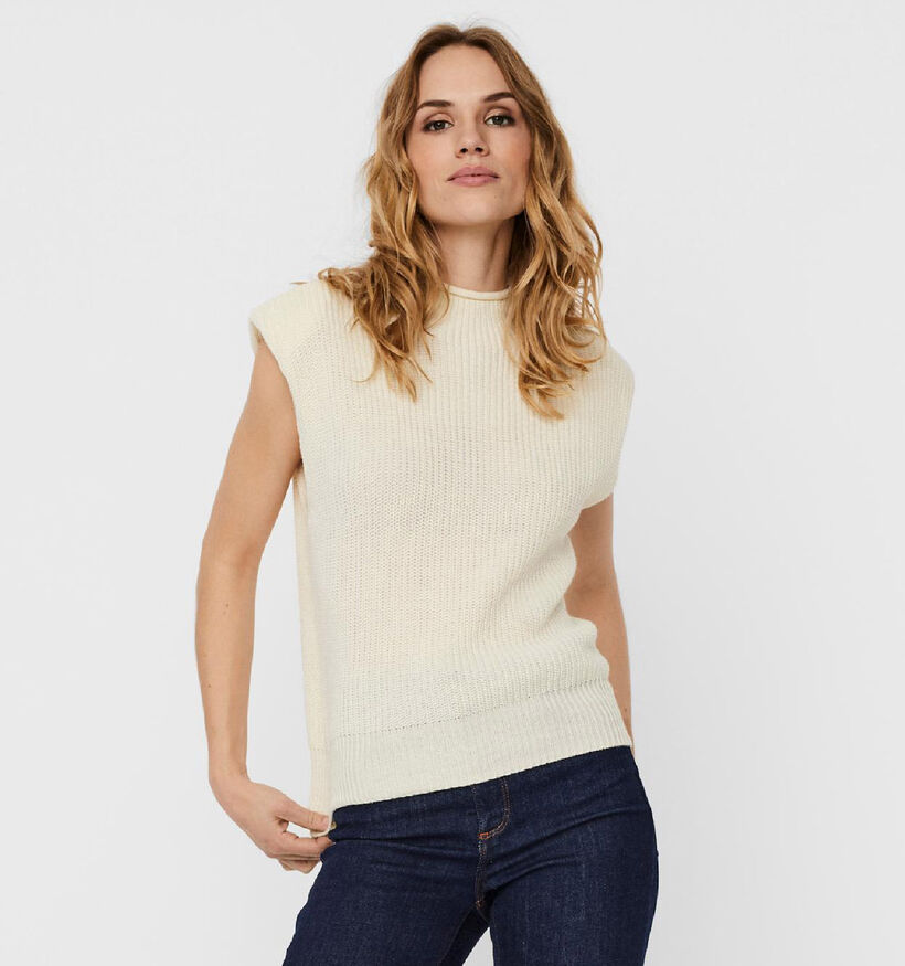 Vero Moda Lala Pull sans manches en Ecru (303796)