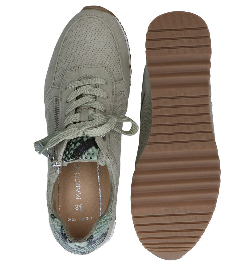 Marco Tozzi Chaussures à lacets en Vert kaki en textile (286359)