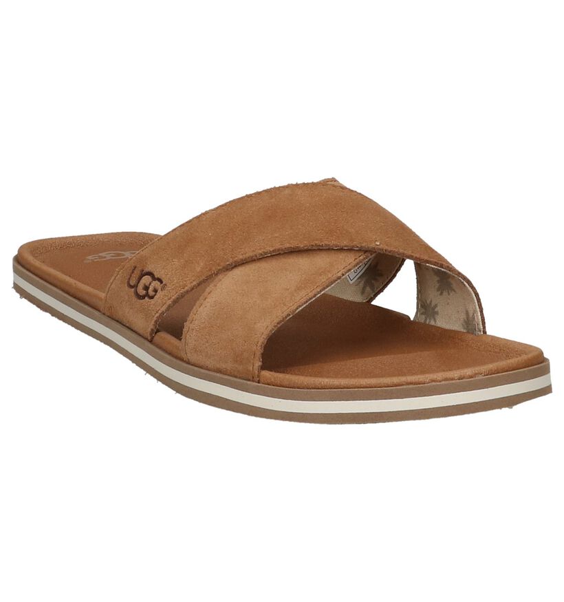 Zwarte Sportieve Slippers UGG Beach Slide in daim (210320)