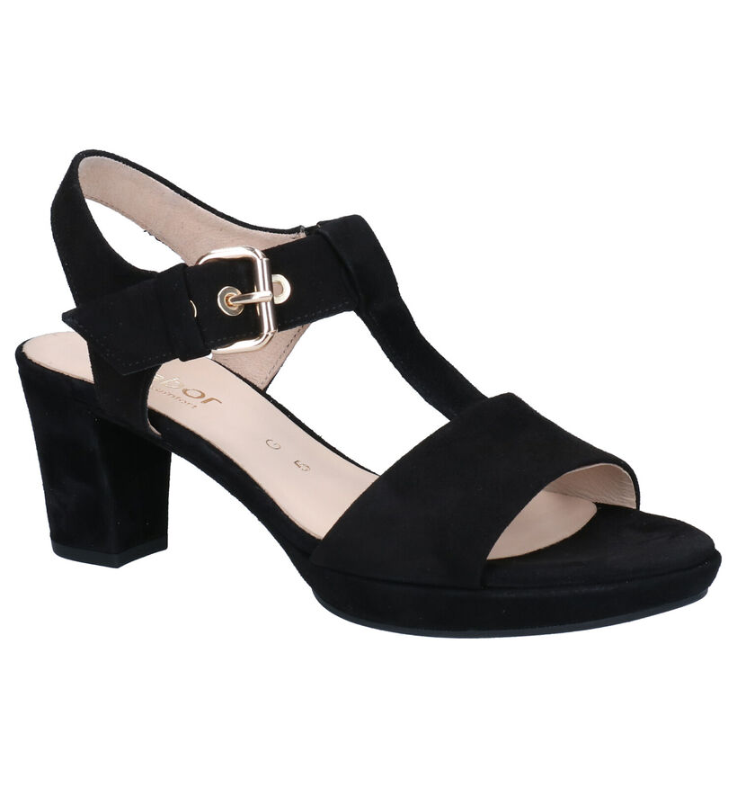 Gabor Sandales en Noir en nubuck (275221)