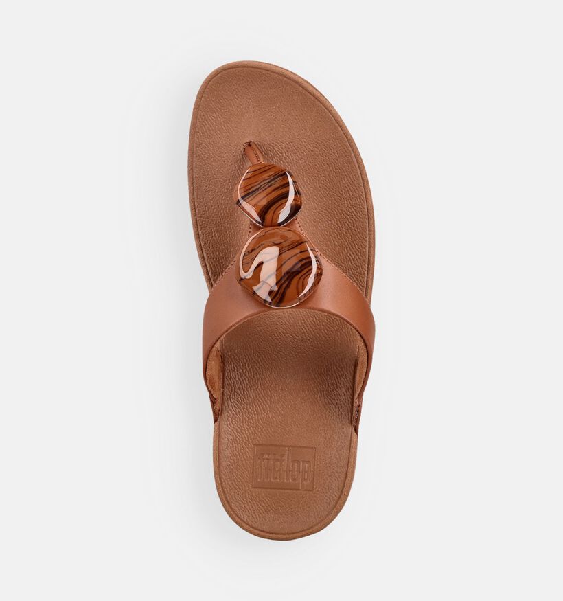 FitFlop Lulu Marbeld-Stone Bruine Slipper met Sleehak voor dames (368650)