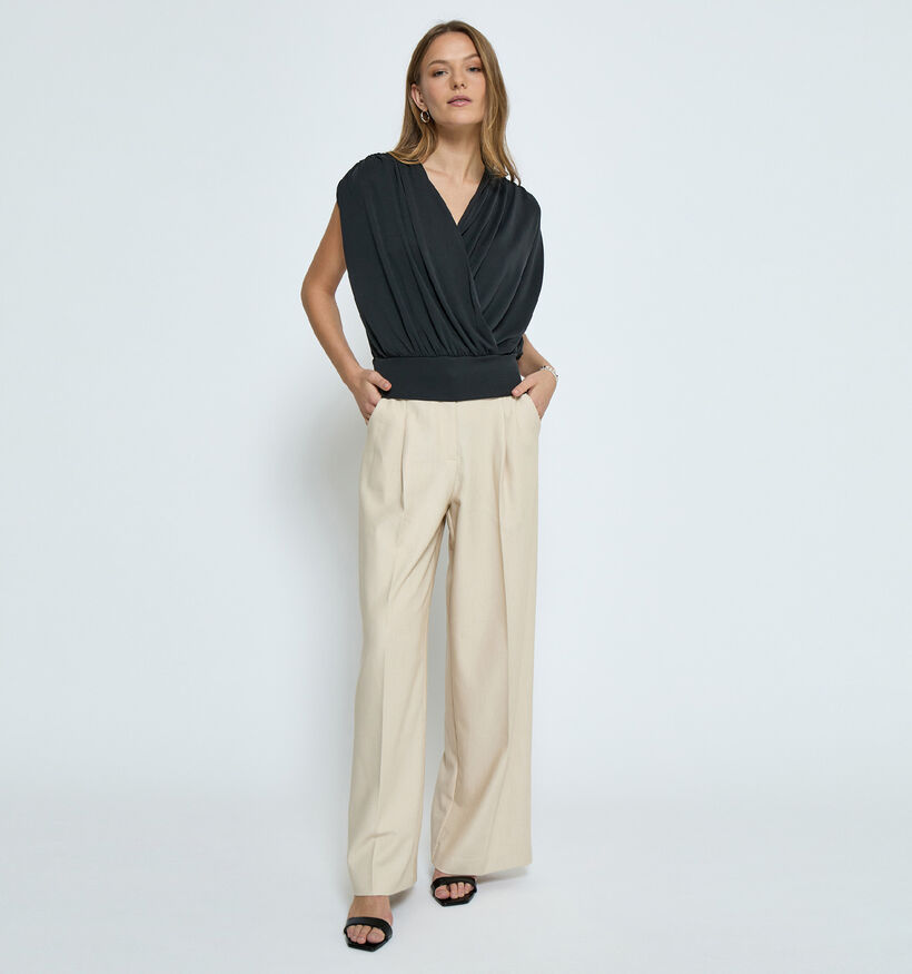 Minus Elvie Modal Wrap Zwarte Blouse voor dames (359238)