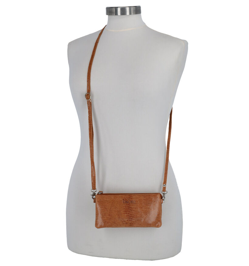 Via Limone Lizard Zwart Crossbody Tasje in nubuck (270746)
