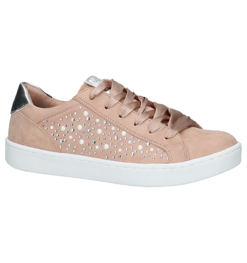 Roze Lage Geklede Sneakers Marco Tozzi in stof (214444)