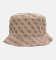Guess Monogram Pattern Bruine Bucket Hat voor dames (372419)