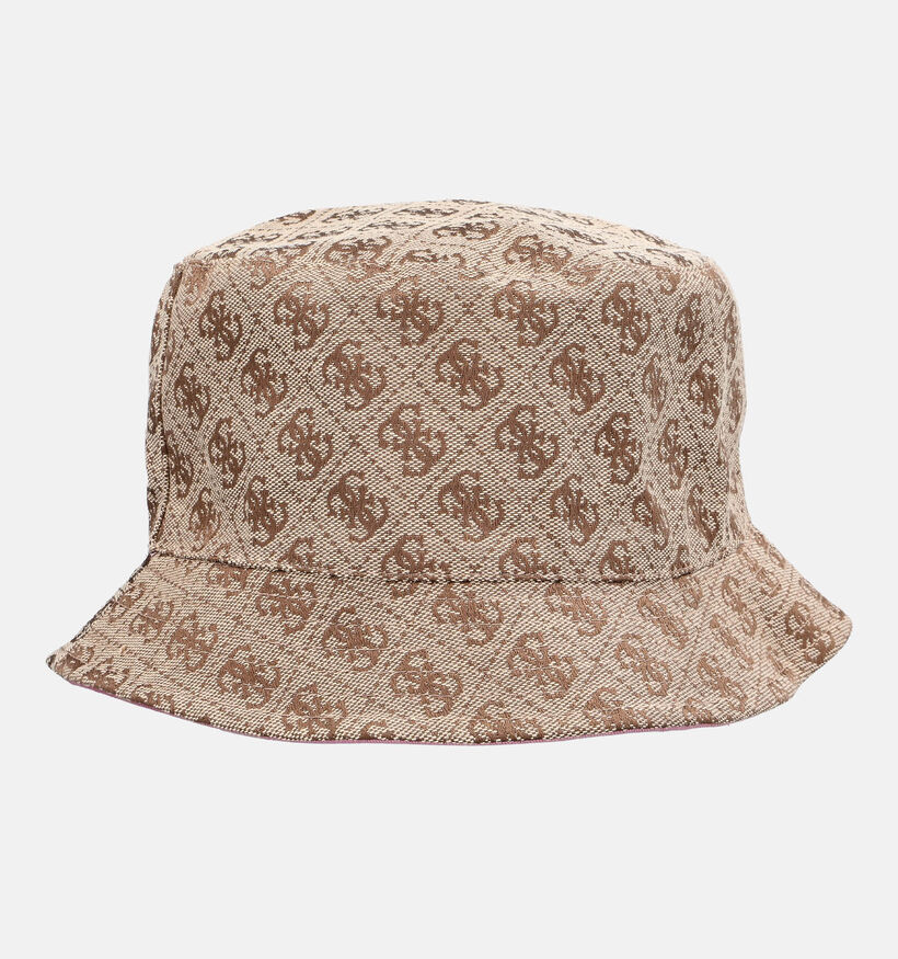 Guess Monogram Pattern Bruine Bucket Hat voor dames (372419)
