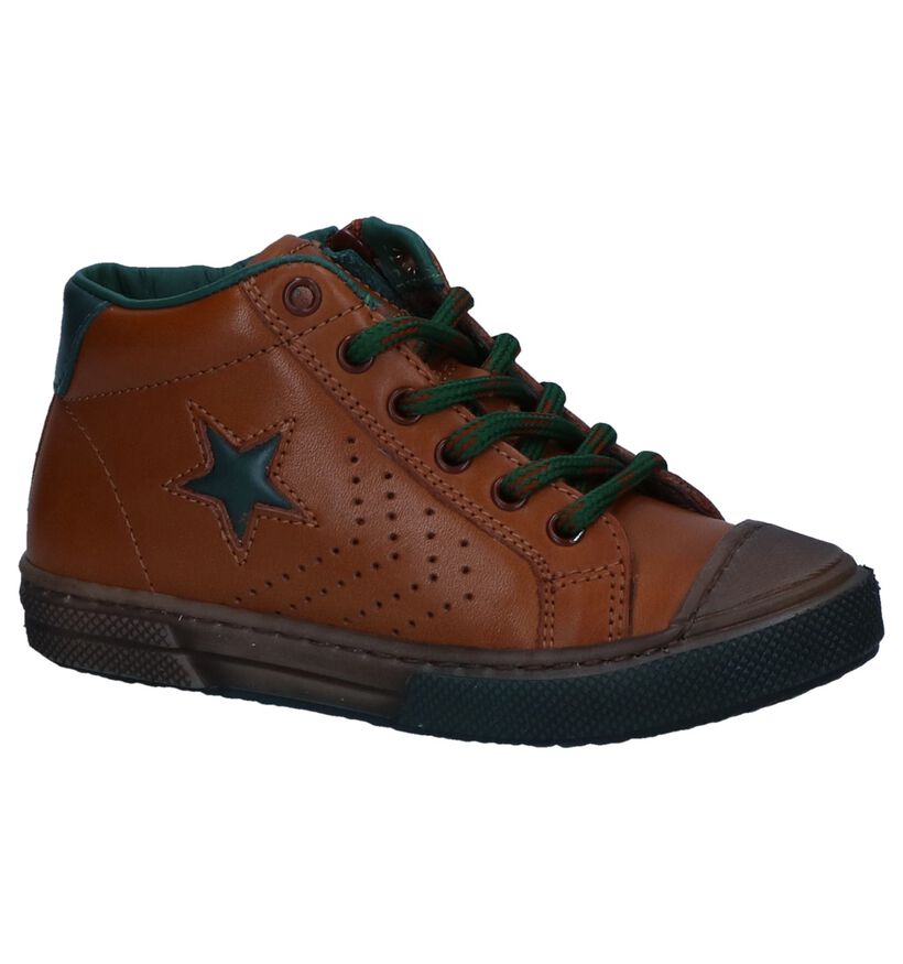 STONES and BONES Robbi Cognac Rits/Veterschoenen in leer (255438)