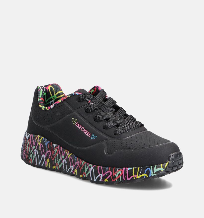 Skechers Uno Lite Lovely Luv Zwarte Sneakers voor meisjes (360952)