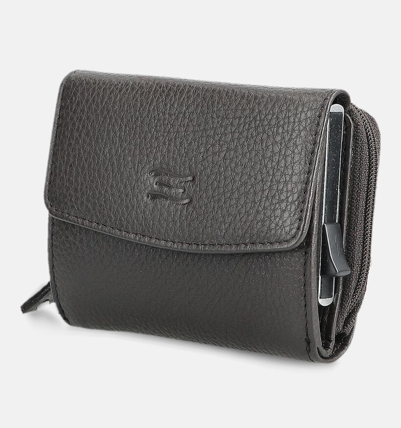 Crinkles Donkerbruine Portemonnee met Rits voor dames (381775)