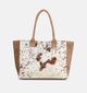 Via Limone Cow Print Ecru/Beige Shoppertas voor dames (367731)