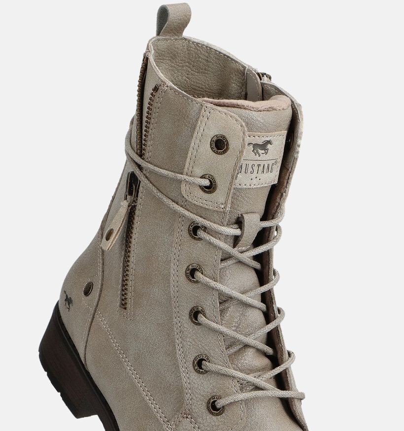 Mustang Boots à lacets en Beige pour femmes (363698)