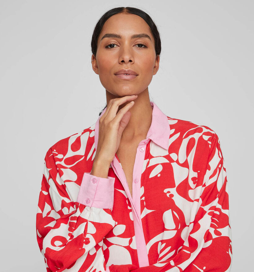 Vila Kikki Mat Oversized chemise en Rouge pour femmes (329148)