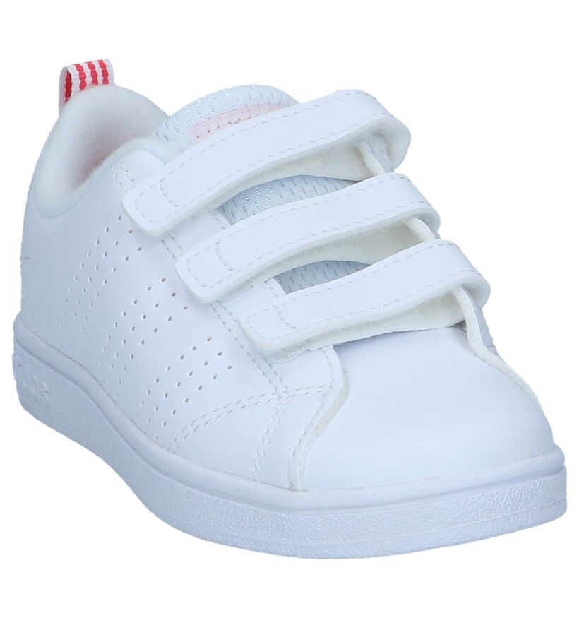 Witte Velcrosneakers adidas VS Advantage Clean in kunstleer (236995)