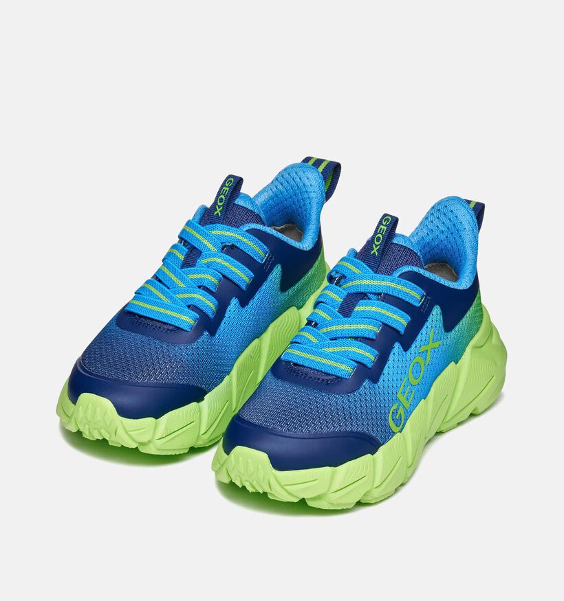 Geox Flextyper Baskets basses en Bleu fonc&eacute; pour gar&ccedil;ons (368457) - pour semelles orthop&eacute;diques